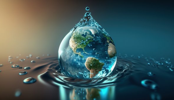 planet earth in the form of a water drop, water day, generative AI planet earth in the form of a water drop, water day, generative AI